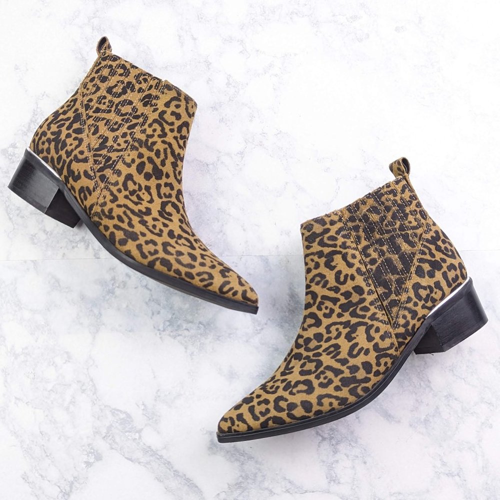 Marc Fisher Animal Print Ankle Booties 6.5